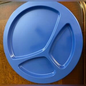 Blue Divided Round Melamine Plates